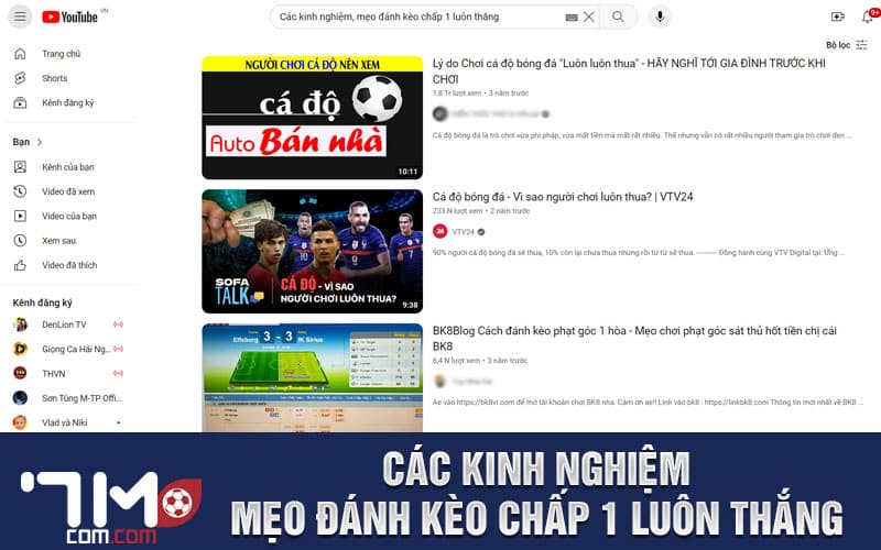 Các kinh nghiệm, mẹo đánh kèo chấp 1 luôn thắng
