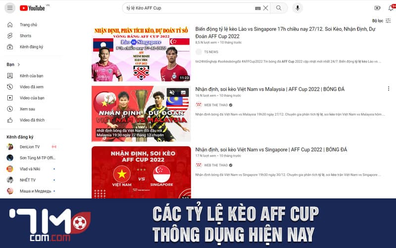 Các tỷ lệ Kèo AFF Cup thông dụng hiện nay 