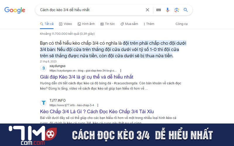 Cách đọc kèo 3/4  dễ hiểu nhất 