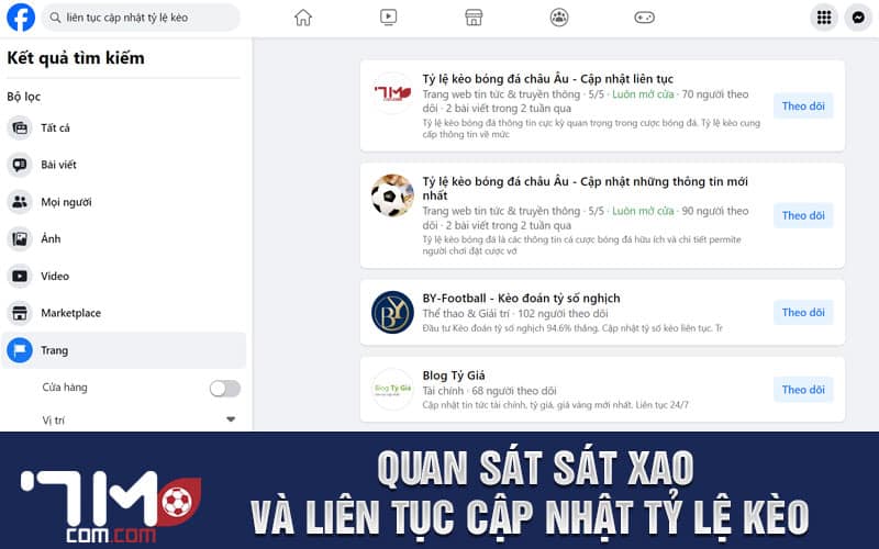 Quan sát sát xao và liên tục cập nhật tỷ lệ kèo 
